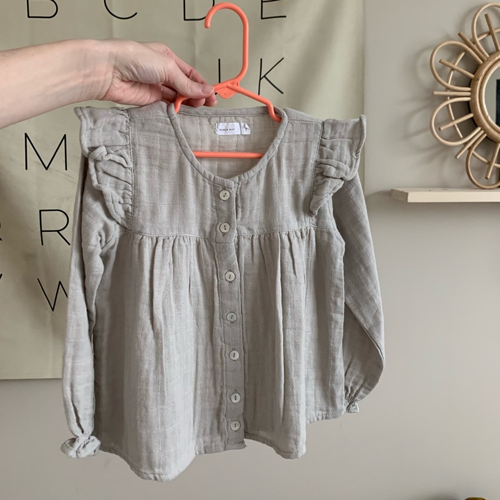 Grey Muslin cotton top